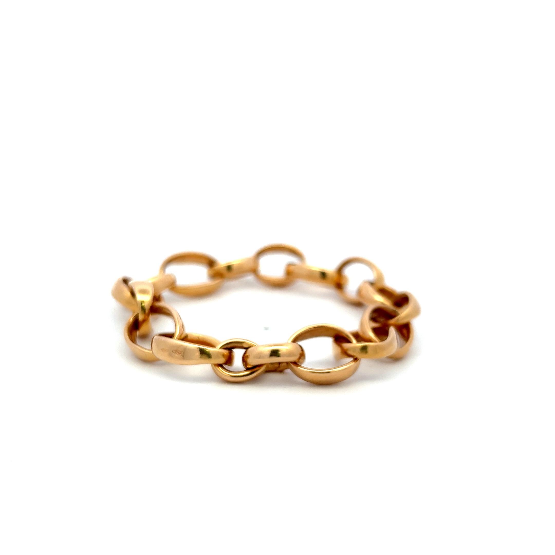 Pomellato Vintage 43.90 Grammes Bracelet à maillons en or jaune 18 carats Bon état - En vente à New York, NY