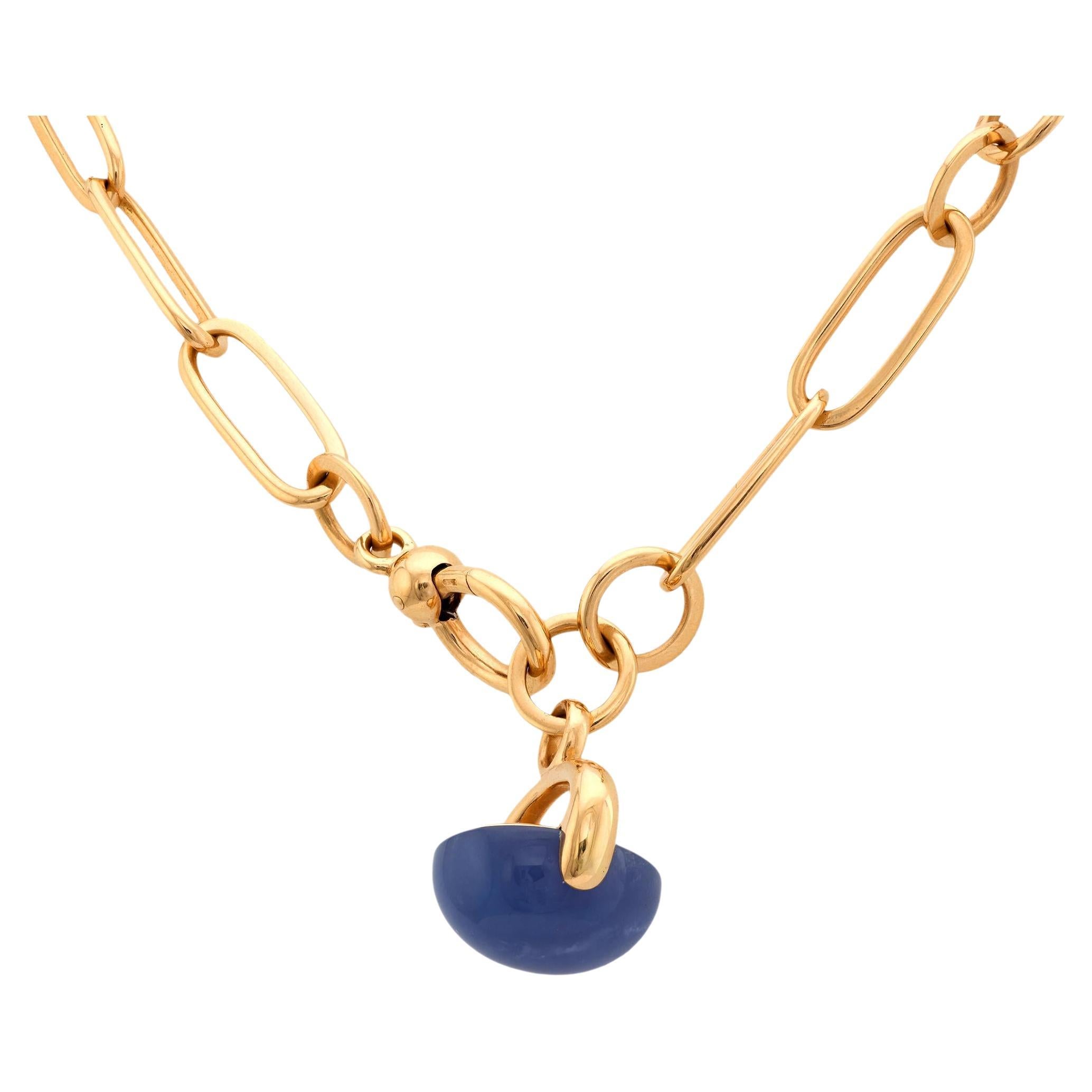 Pomellato - Collier Luna en calcédoine vintage et or rose 18k