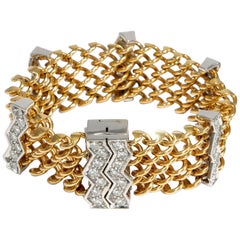 Pomellato, Vintage circa 1987, 3.76 Carat Diamonds 18 Karat White Gold Bracelet
