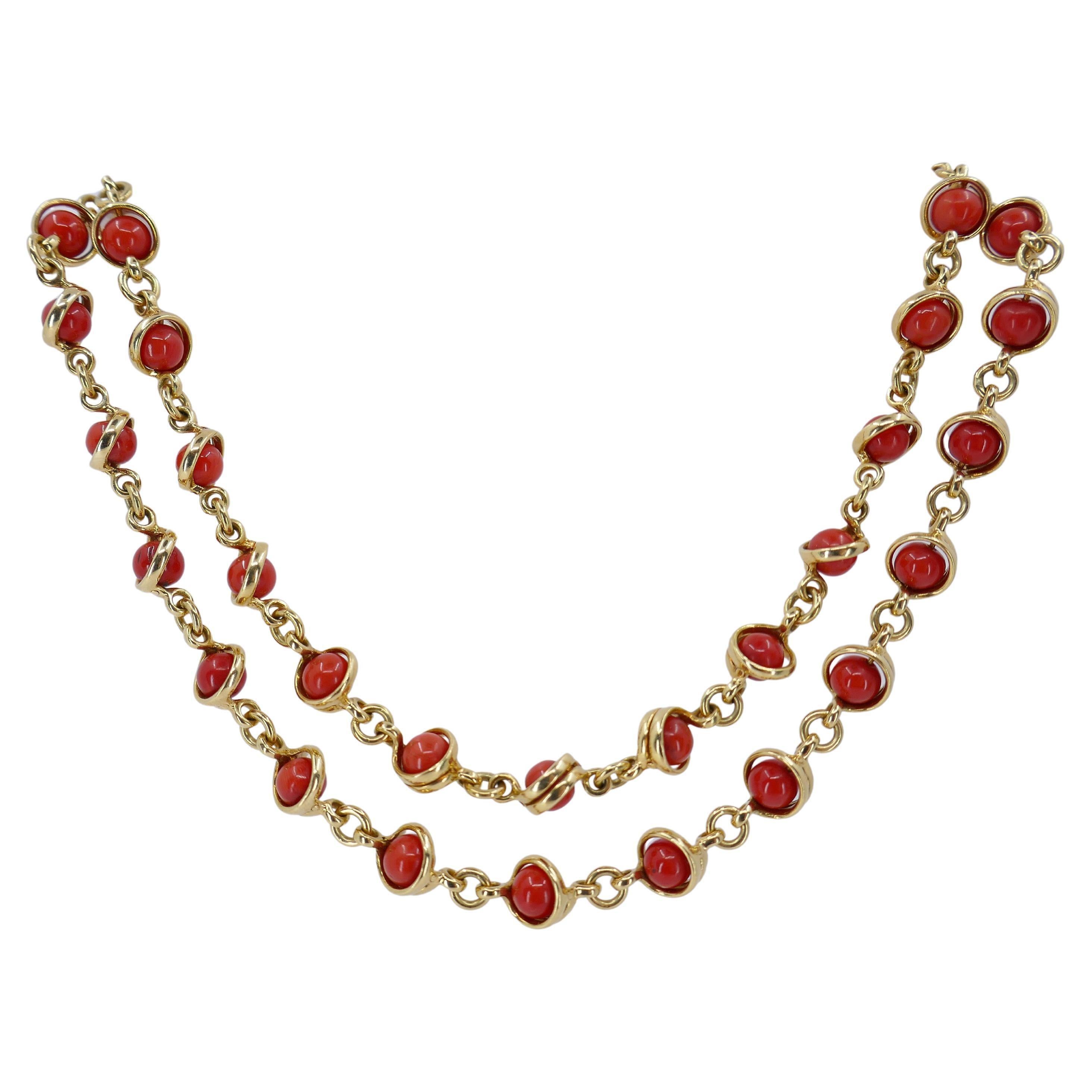 Pomellato Vintage Coral 18k Gold Necklace 1