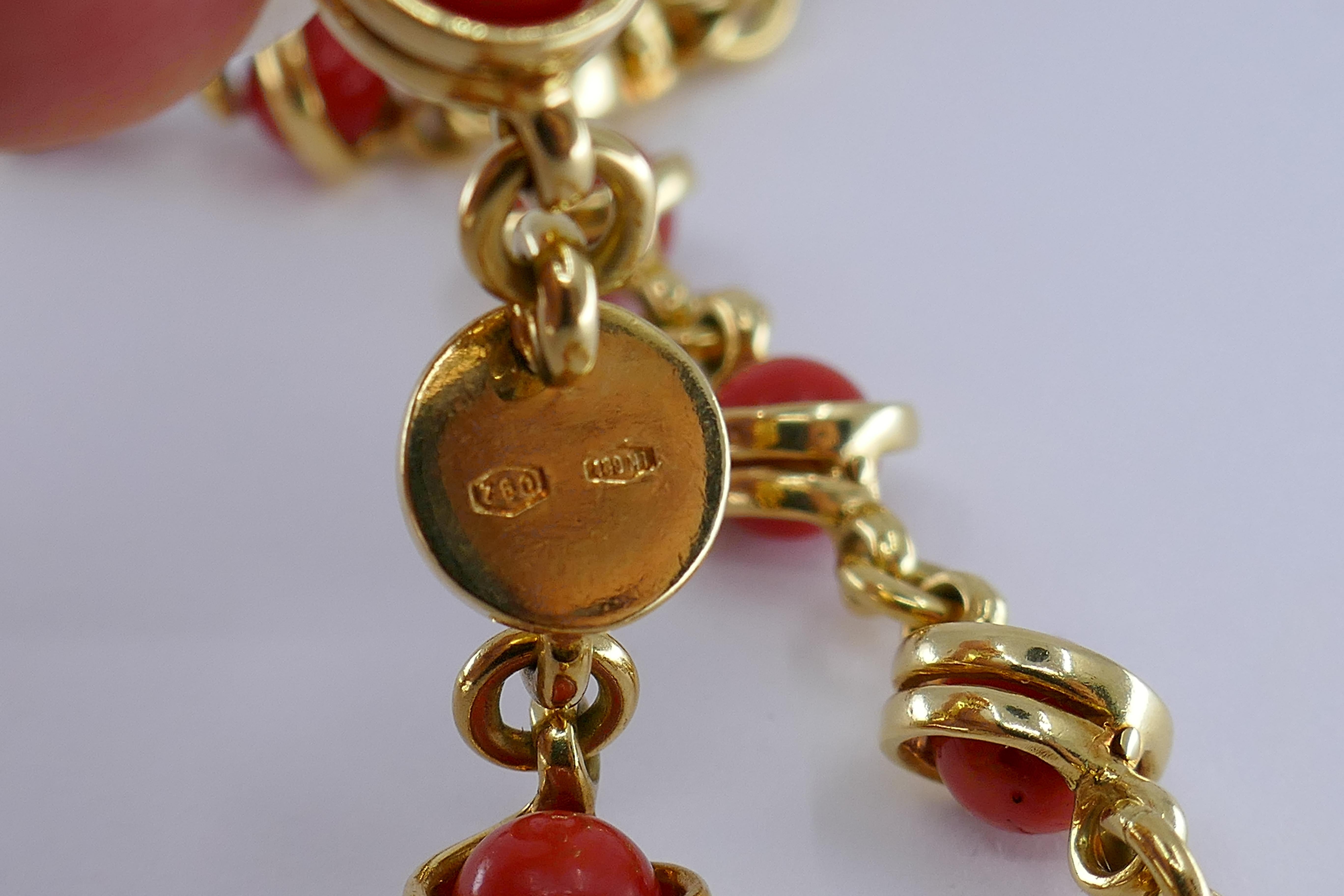 Pomellato Vintage Coral 18k Gold Necklace 4