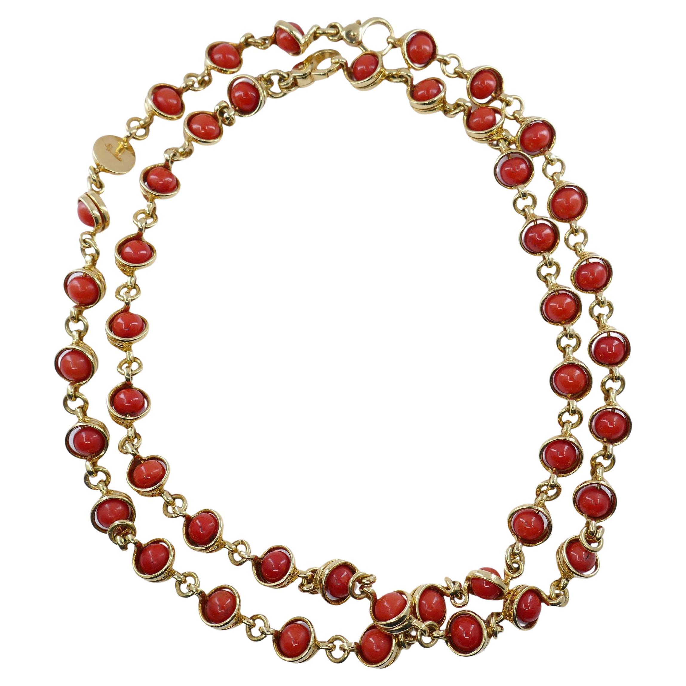Pomellato Vintage Coral 18k Gold Necklace