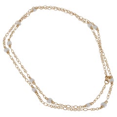 Collana con catena in agata bianca Sautoir in oro rosa 18k di Pomellato