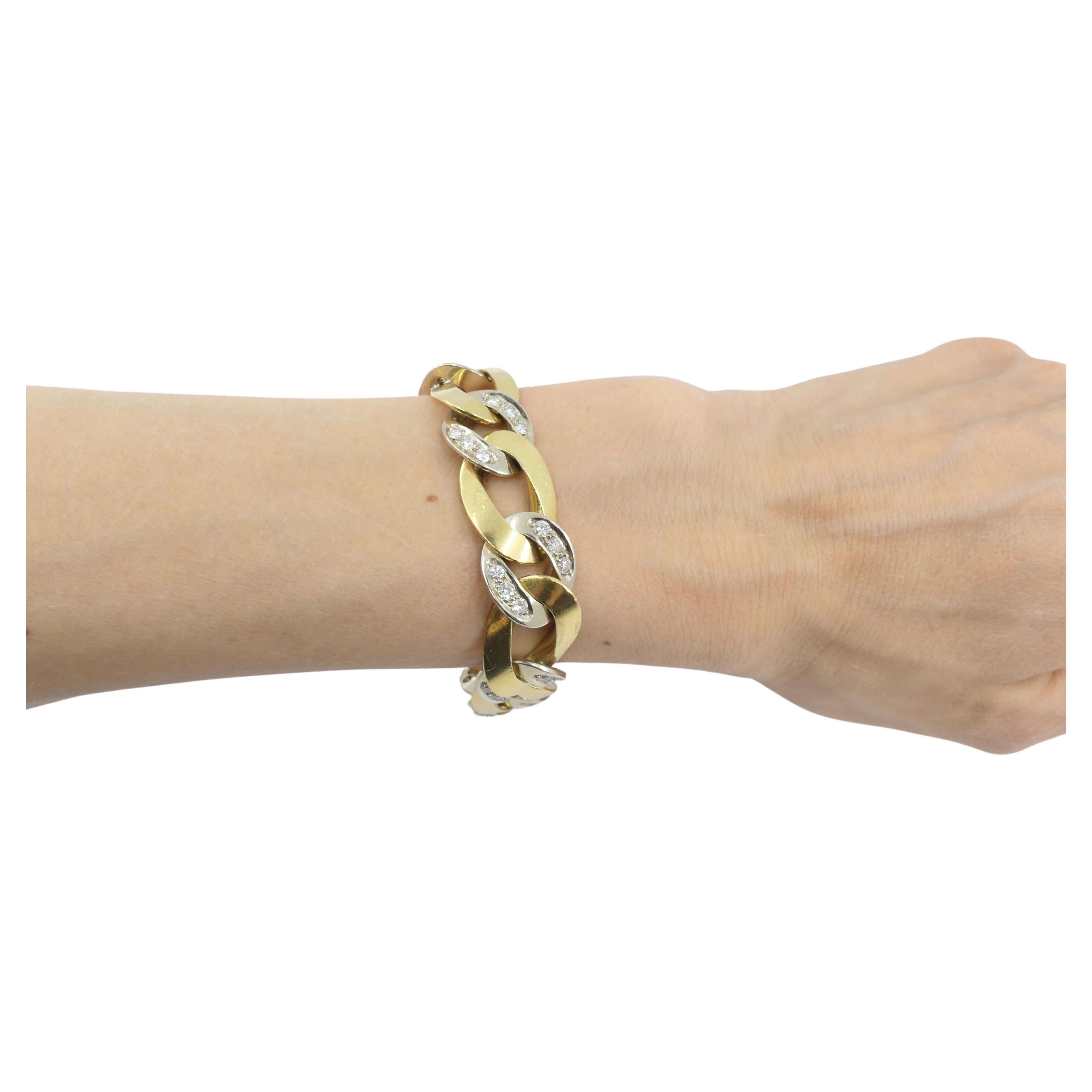 Pomellato White and Yellow Gold Diamond Link Bracelet 5