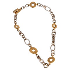 Pomellato White and Yellow Gold Heavy Link Necklace
