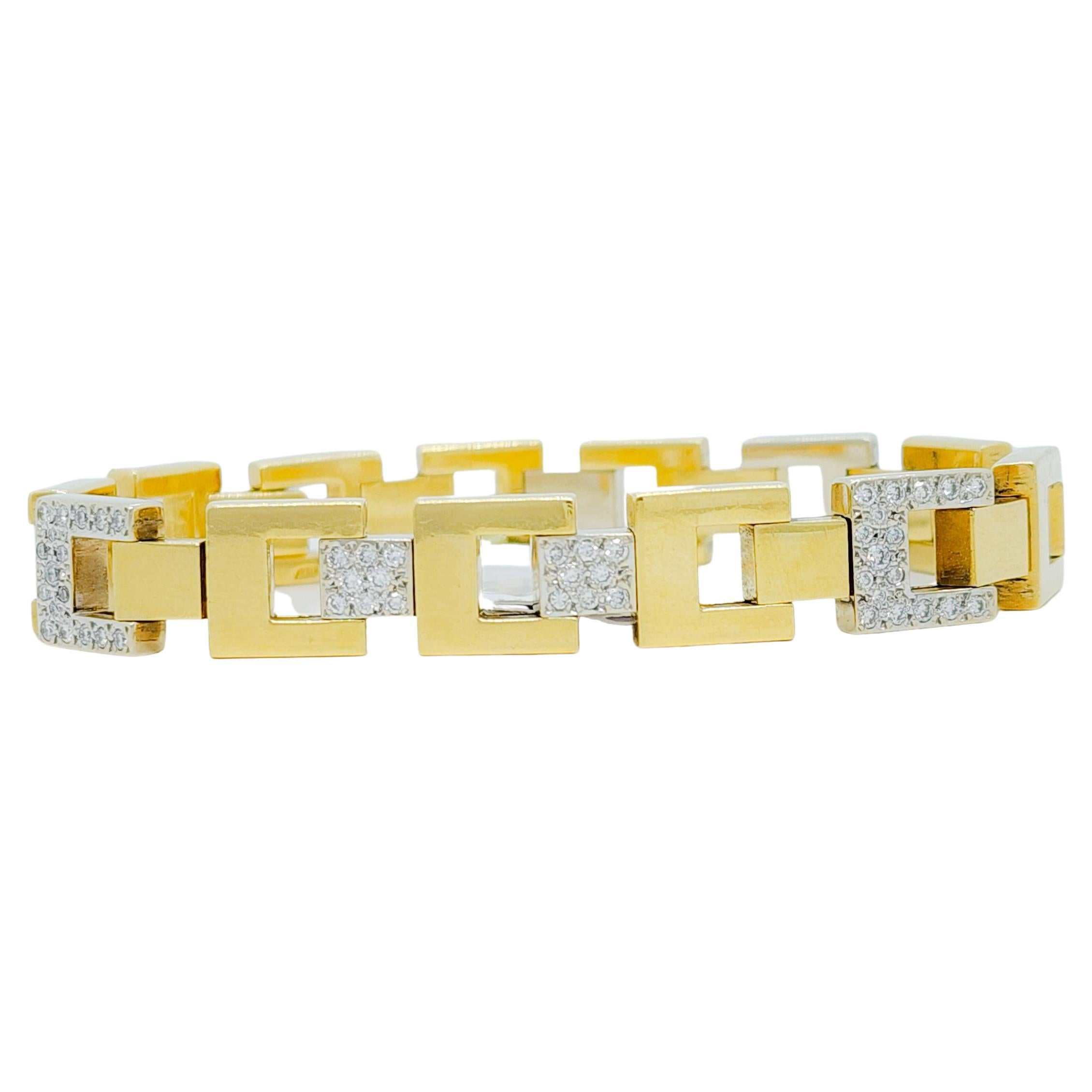 Pomellato White Diamond and 18k Yellow Gold Link Bracelet