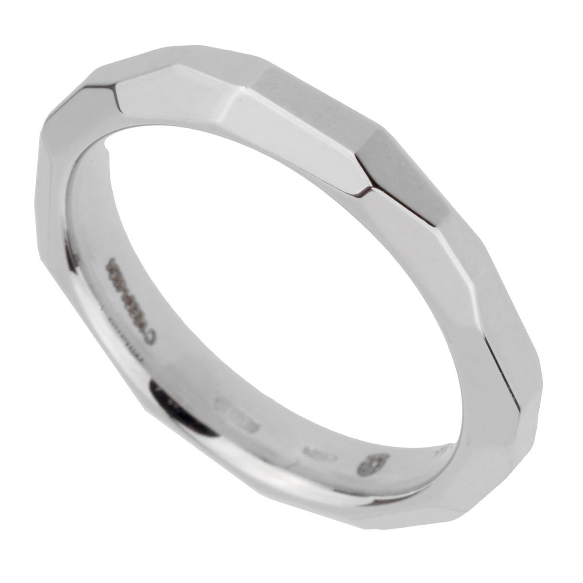 Women's or Men's Pomellato White Gold Diamond Cut Band Ring For Sale