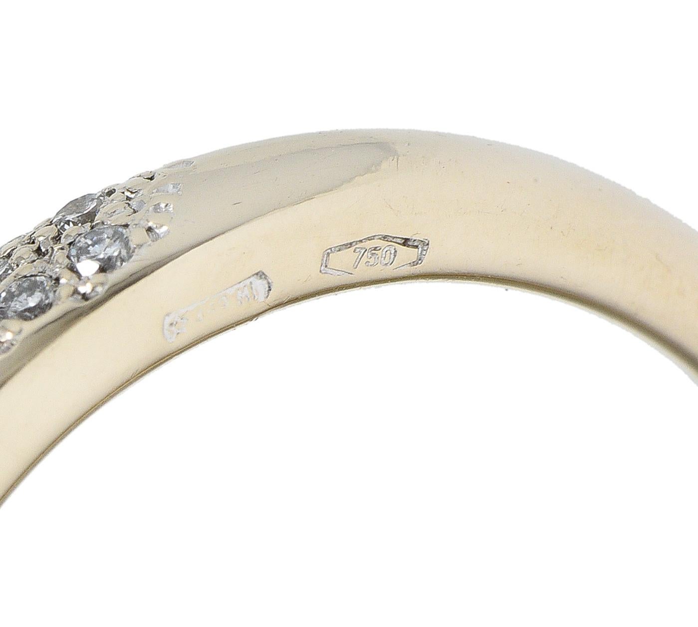Pomellato White Opal Pave Diamond 18 Karat White Gold Capri Gemstone Ring For Sale 2