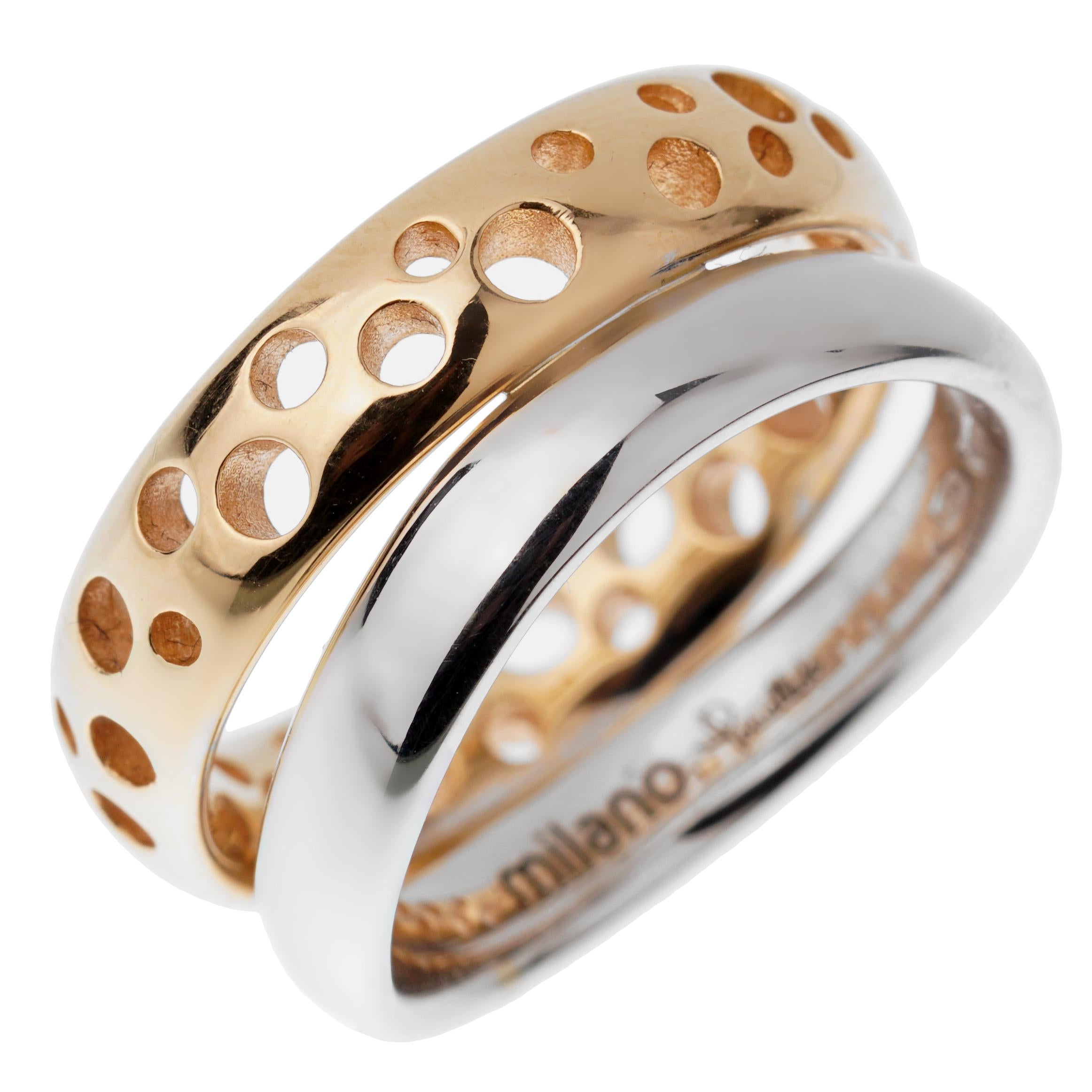 Pomellato Weiße Bubble Stacking Band Ringe für Damen oder Herren im Angebot