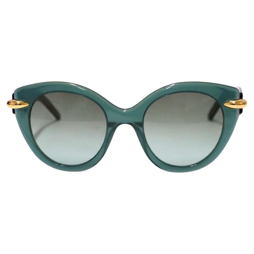 Pomellato Women's Green Cat-Eye Sunglasses For Sale