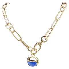 Pomellato Yellow Gold 18k and Calcedonio Stone from Luna Collection Necklace