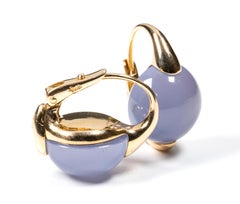 Pomellato Yellow Gold 18k and Chalcedony Stone from Luna Collection Earrings