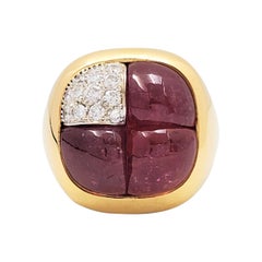 Pomellato Yellow Gold Tourmaline and Diamond Pave Cocktail Ring