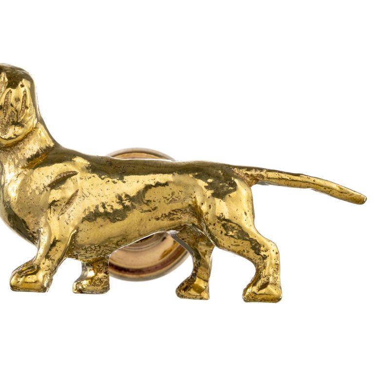 Contemporary Brass dachshund knob For Sale