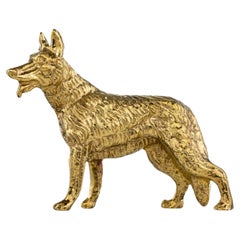 German shepherd brass knob 