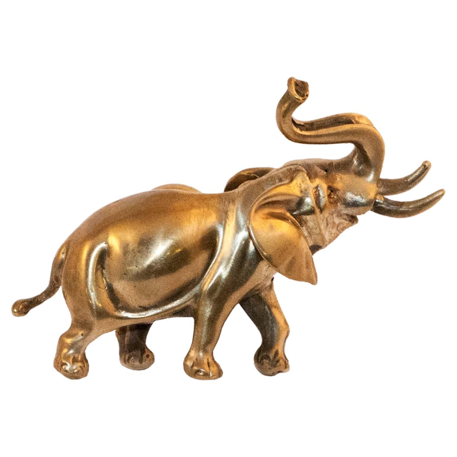 Brass elephant fauna knob For Sale