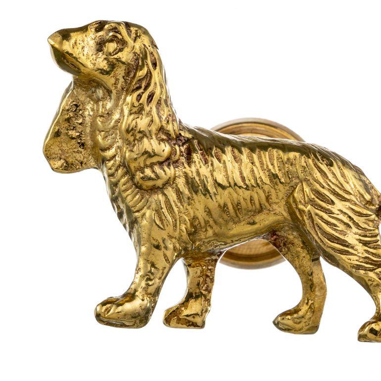 European Cocker spaniel brass knob For Sale