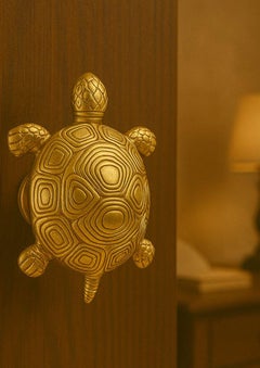 Hand-Crafted Brass Hand-Shaped Knob, Gilt Finish, Italian Design, New