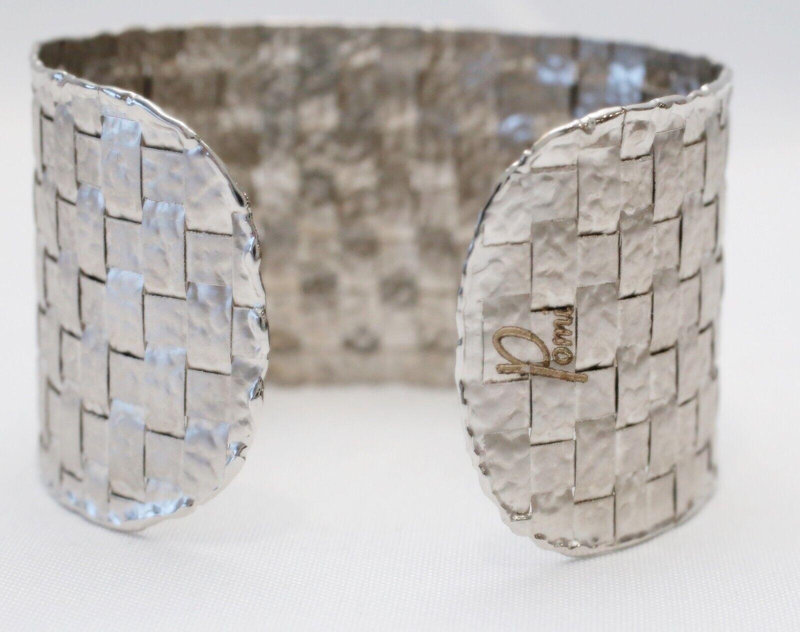Pomi Pulsera Tejida de Oro Blanco de 18k, 7,5 pulgadas - 26,1 g en venta 2