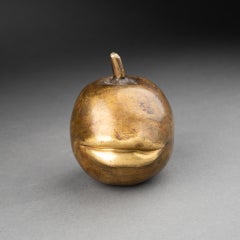 "Pomme bouche" : Painated bronze sculpture, end of XXth century