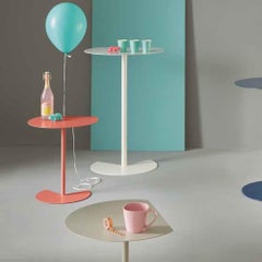 21st Century Small Metal Side and Coffee Table D:60cm Indoor Outdoor