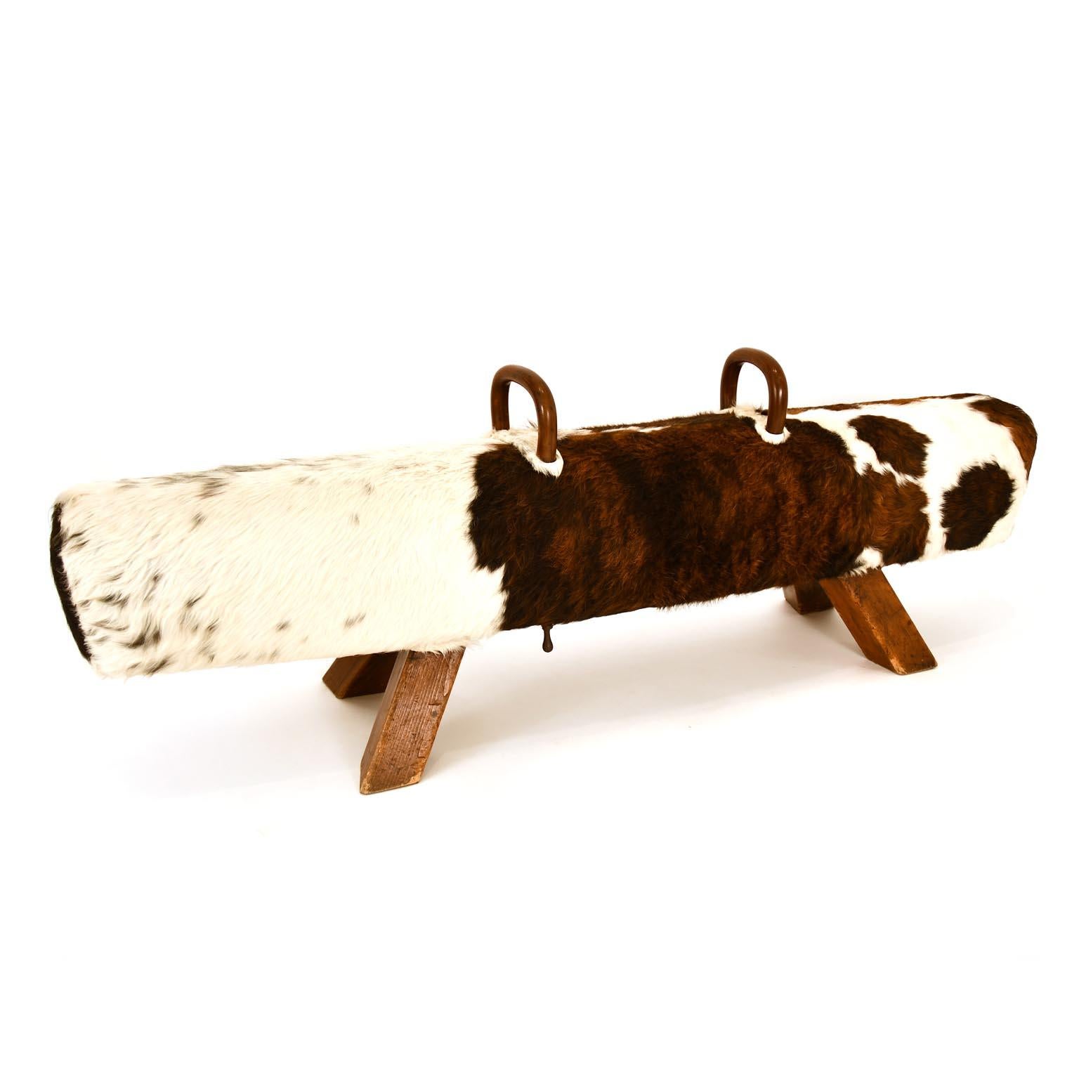 Pommel Horse Czech 1930 Gymnastic Item Bench Leather Cowhide 1