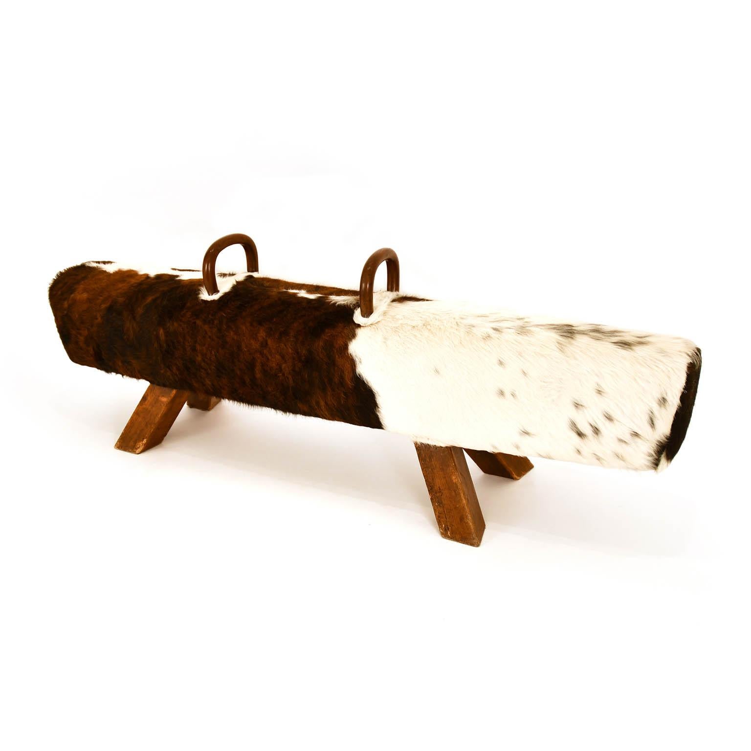 Pommel Horse Czech 1930 Gymnastic Item Bench Leather Cowhide 2