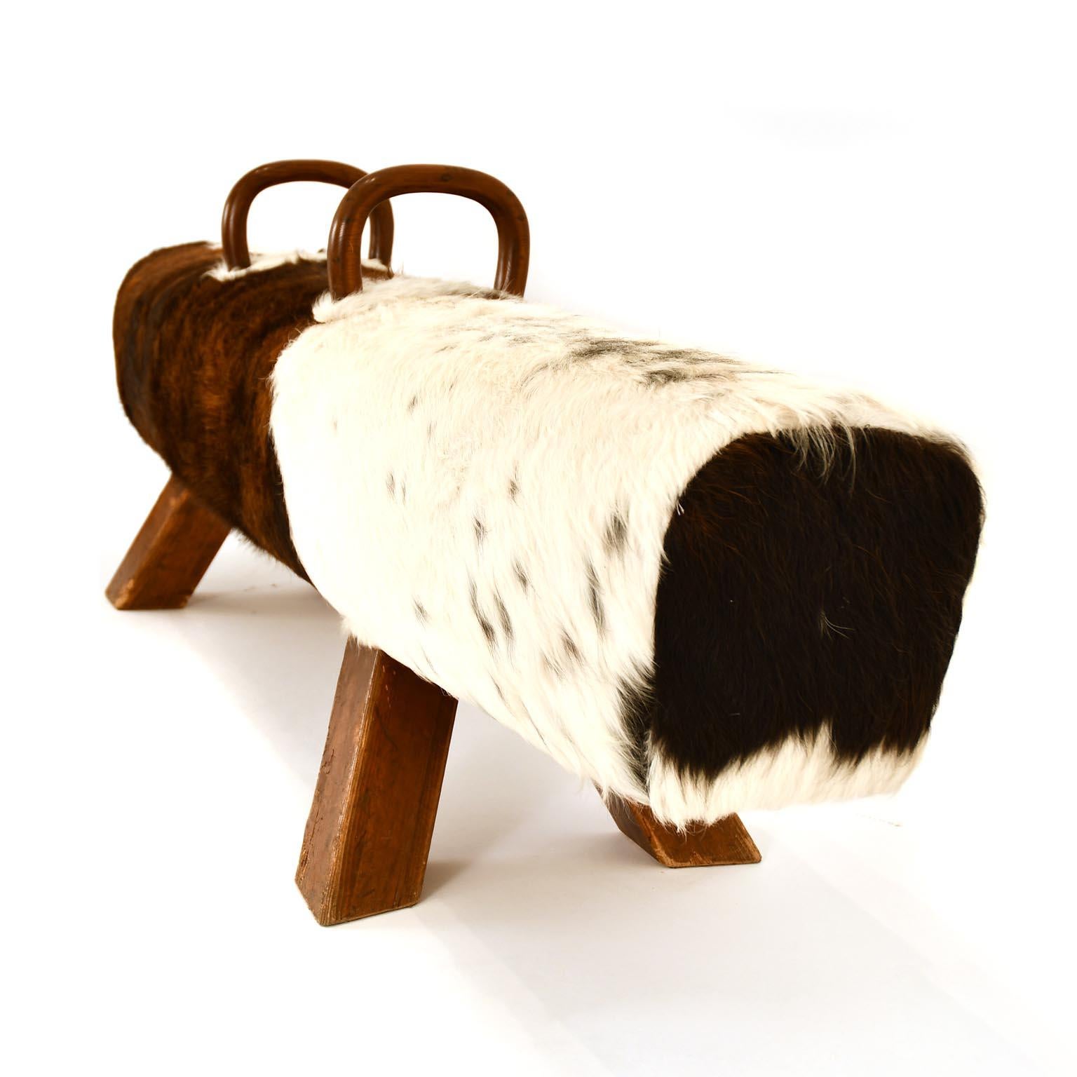Pommel Horse Czech 1930 Gymnastic Item Bench Leather Cowhide 3