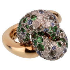 Pomellato Sapphire Diamond Rose Gold Cocktail Ring