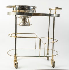 Pommery Champagne Trolley in Chromed Metal, 20th Century.