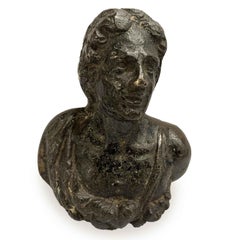 Figurativer Eisenknopf 1600 Italienischer Griff mit Knabenbüste