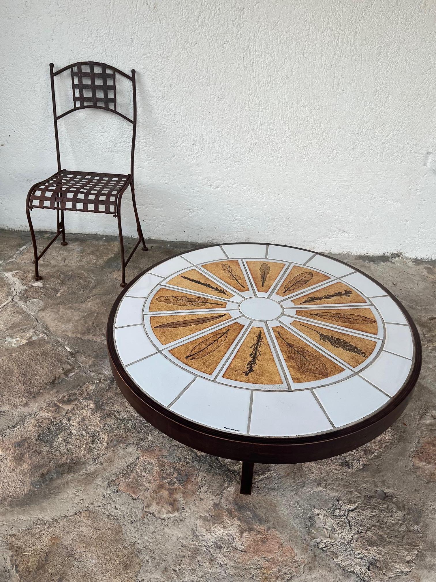 Couchtisch „Pomona“ aus Keramikfliesen, Tablett, Roger Capron, Vallauris im Angebot 5