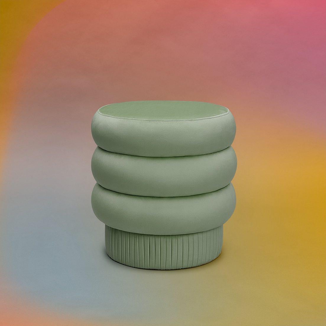 Pouf scultoreo in velluto Pompa Contemporary di Houtique in vendita 11