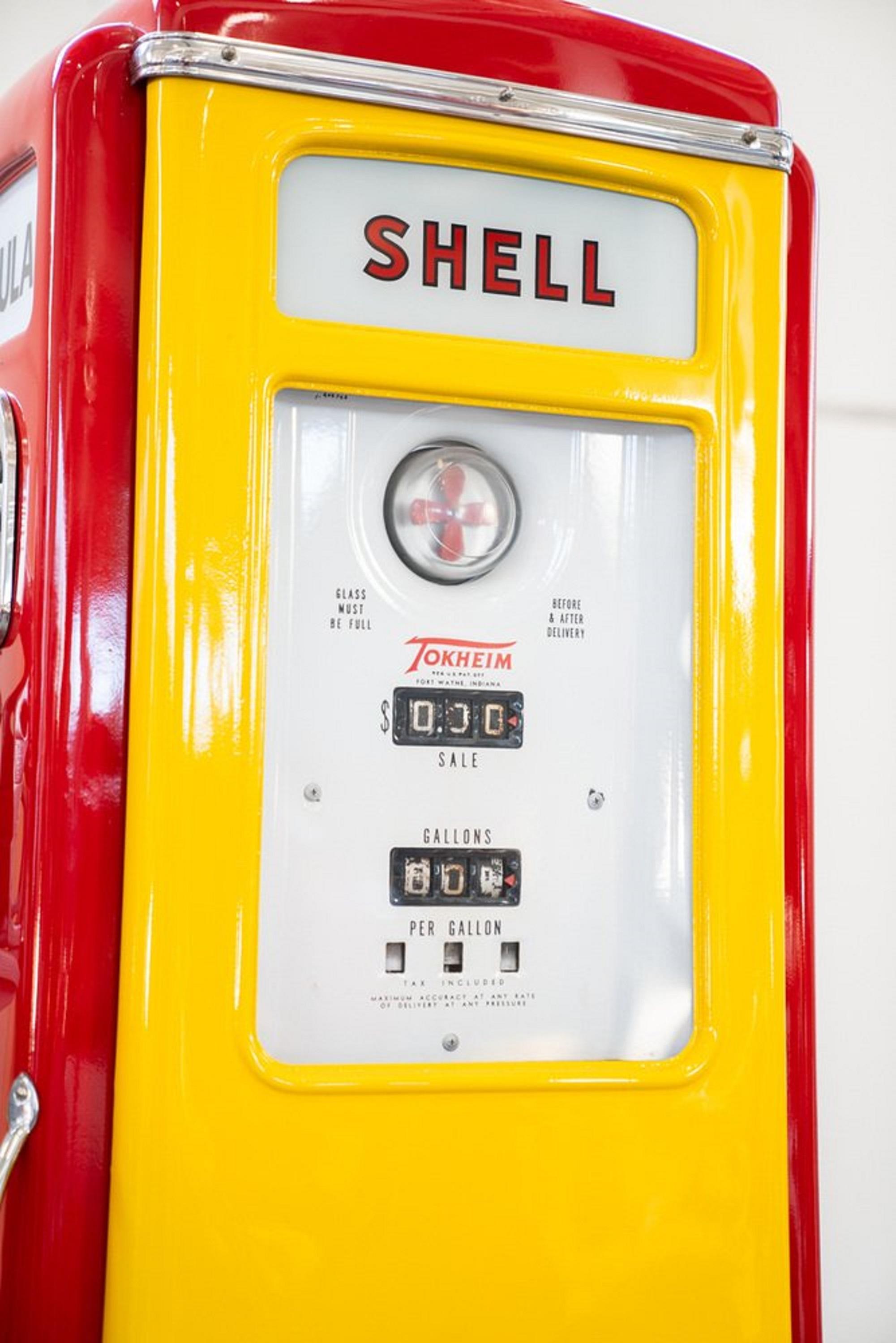 Pompe à essence Shell, Amérique, années 1950 Bon état - En vente à Manzano, IT