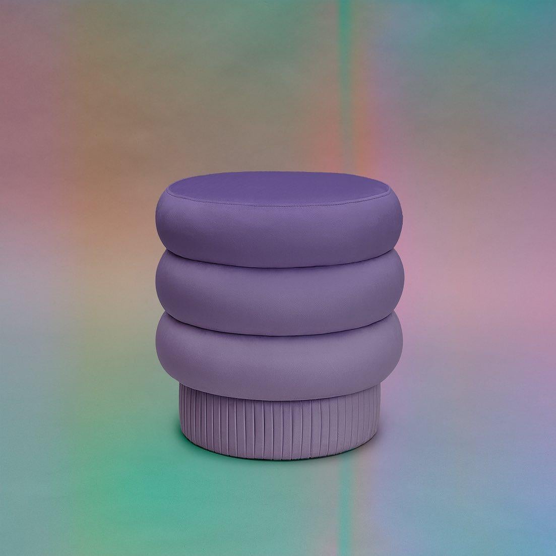 Pouf scultoreo in velluto Pompa Contemporary di Houtique in vendita 7