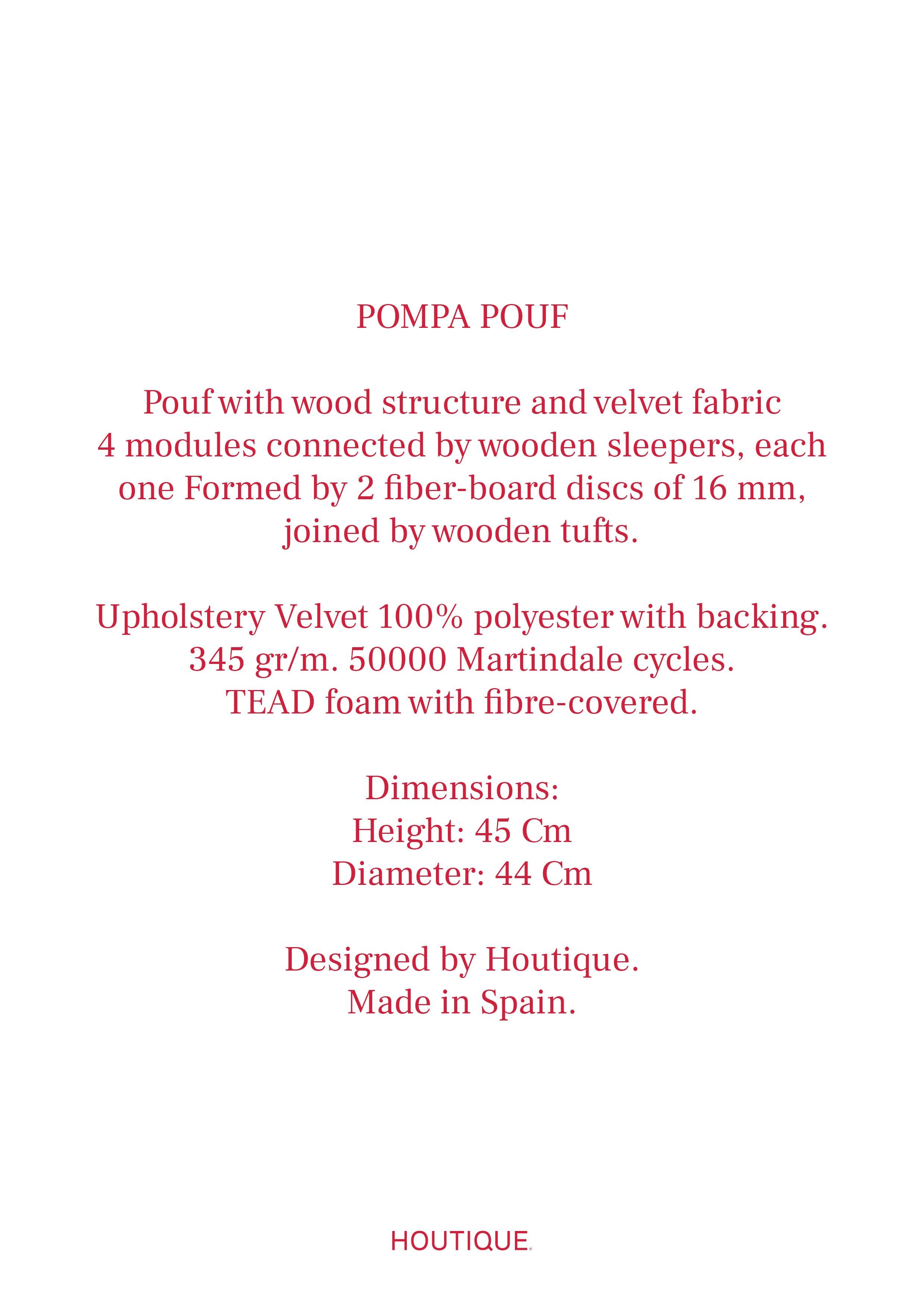 Spanish Pompa Pouf by Houtique, Purple For Sale