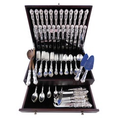 Pompadour by Birks Canada Sterling Silver Flatware Set 12 Service 126 pcs Dinner