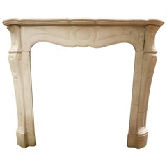 Pompadour model mantle fireplace in white Carrara marble, France