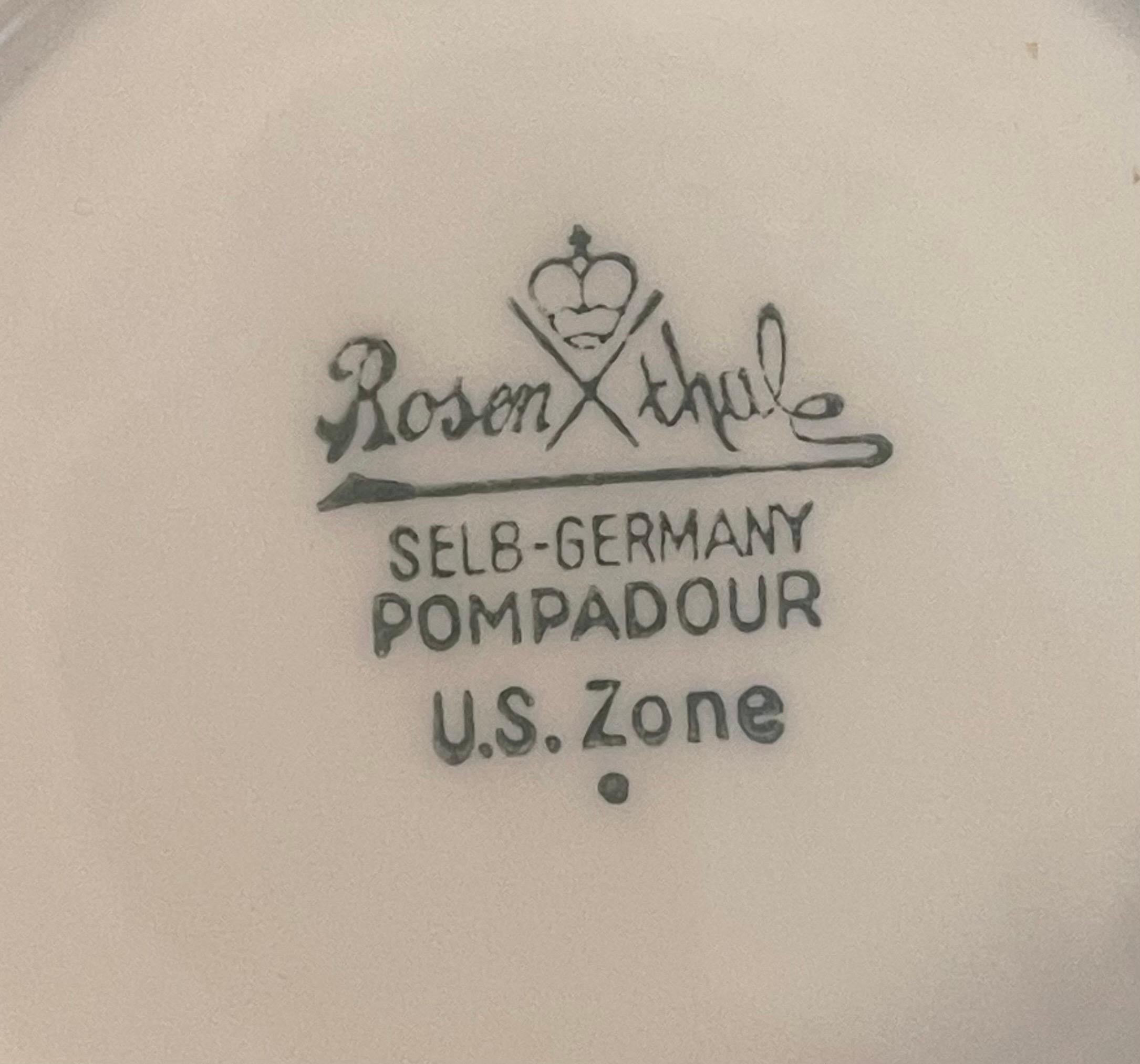 Pompadour-Porzellanvase von Selb Rosenthal – Selb Rosenthal, seltene „US Zone“ im Angebot 5