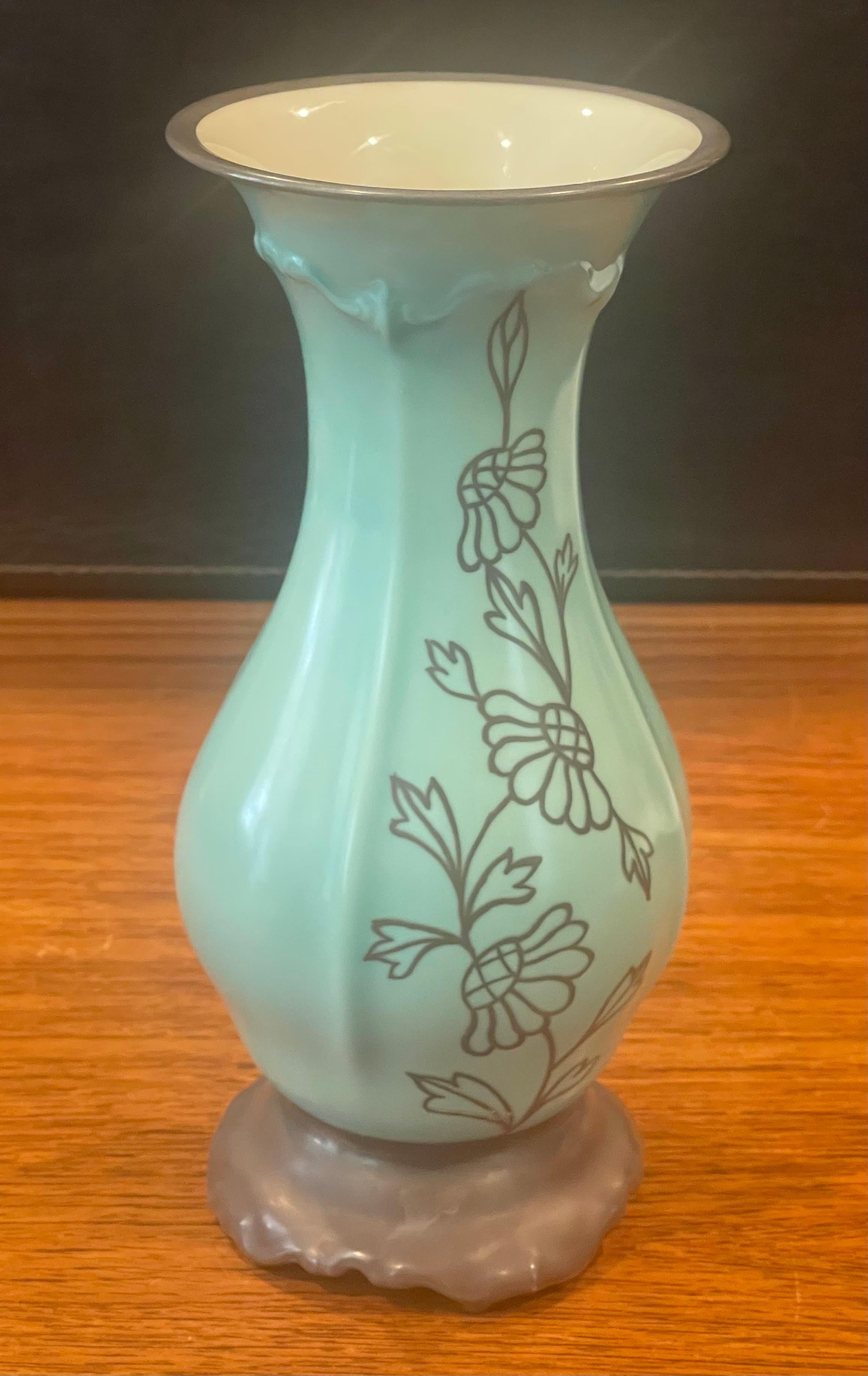 Mid-Century Modern Pompadour Porcelain Vase by Selb Rosenthal, Rare 