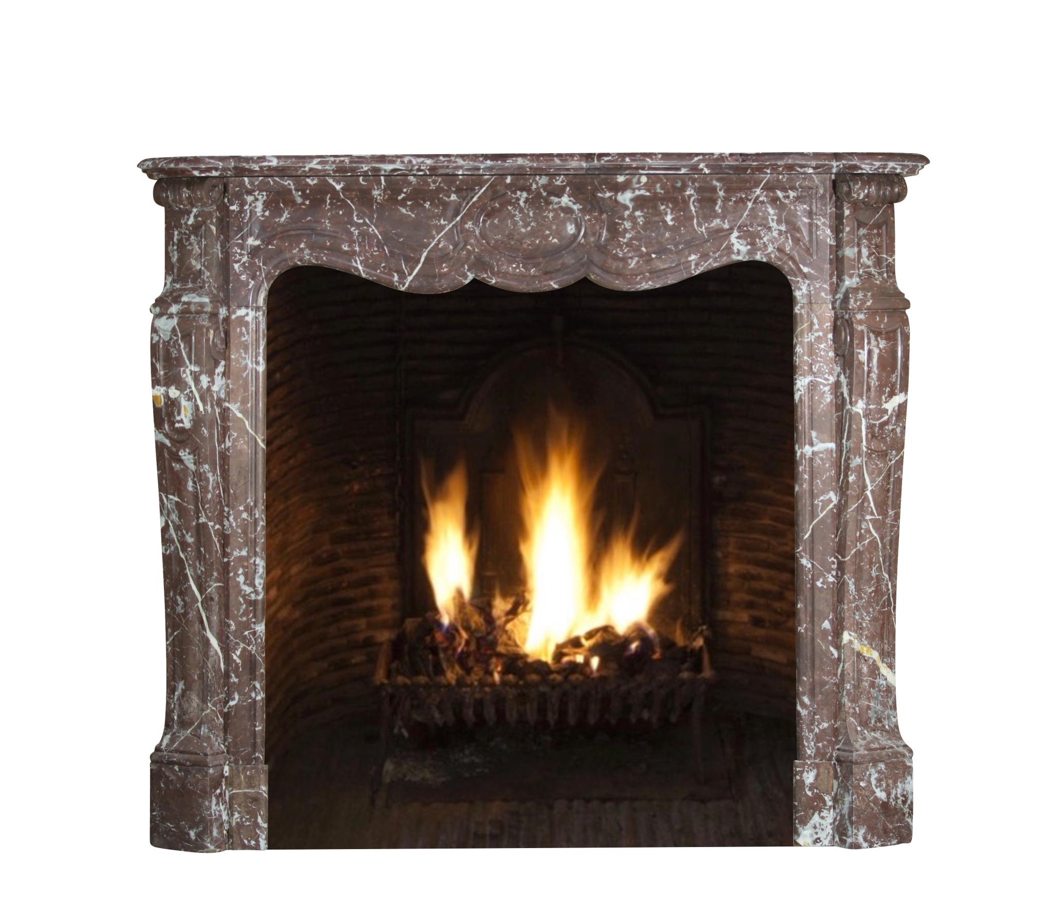 Pompadour Style Classic Belgian Fireplace Surround For Sale 2