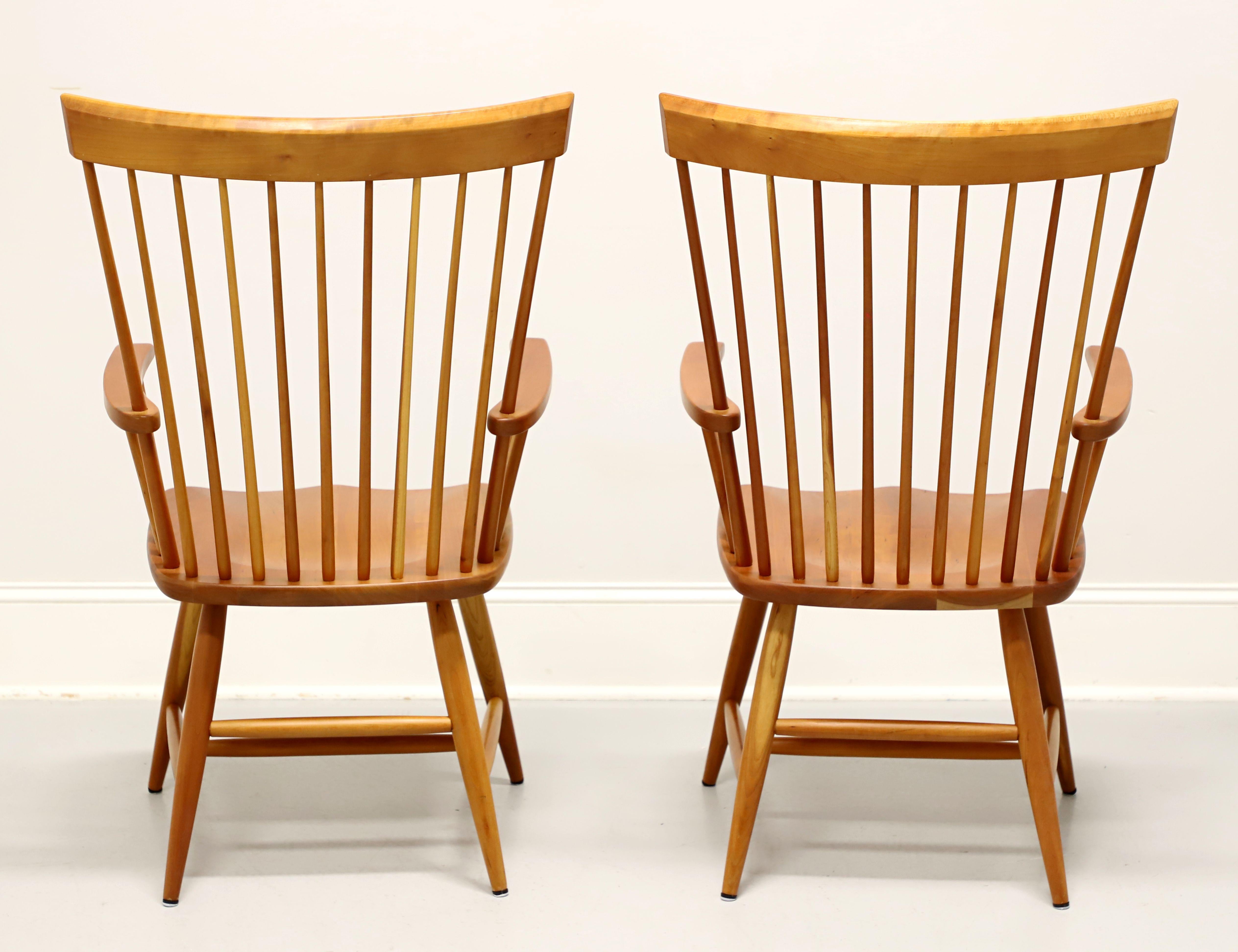 POMPASOONUC MILLS Mason Solid Cherry Dining Armchairs - Pair In Good Condition For Sale In Charlotte, NC