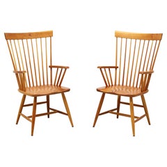 Used POMPASOONUC MILLS Mason Solid Cherry Dining Armchairs - Pair