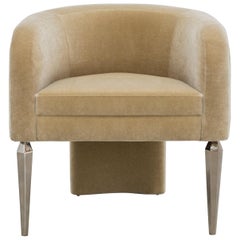 POMPE CHAIR - Modern Mohair Chair with Faceted Stiletto Legs