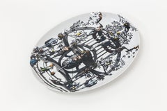 Pompei, Contemporary Decorated Porcelain Tray Design by Vito Nesta