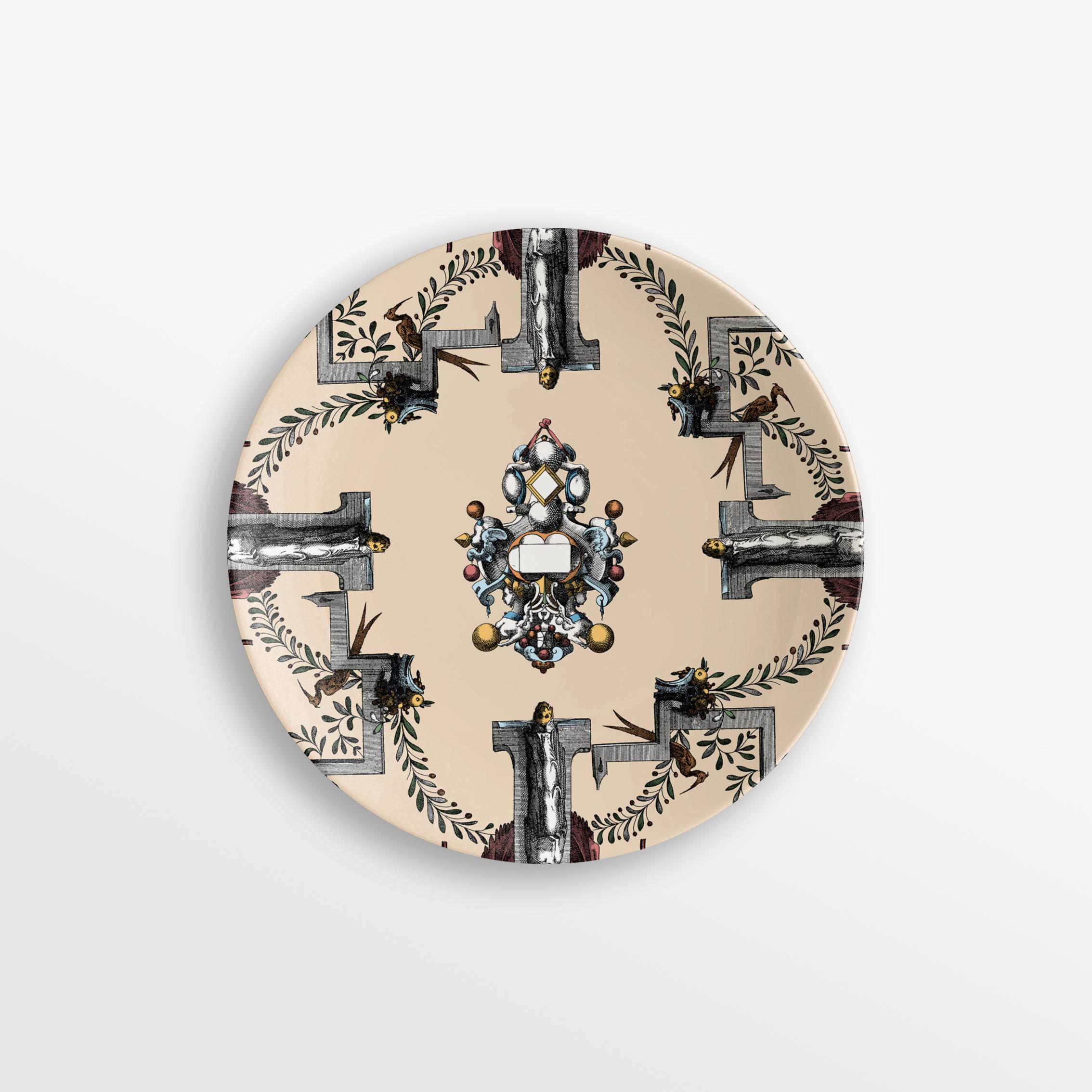 Six assiettes à dessert en porcelaine décorées contemporaines Pompei Neuf - En vente à Milano, Lombardia