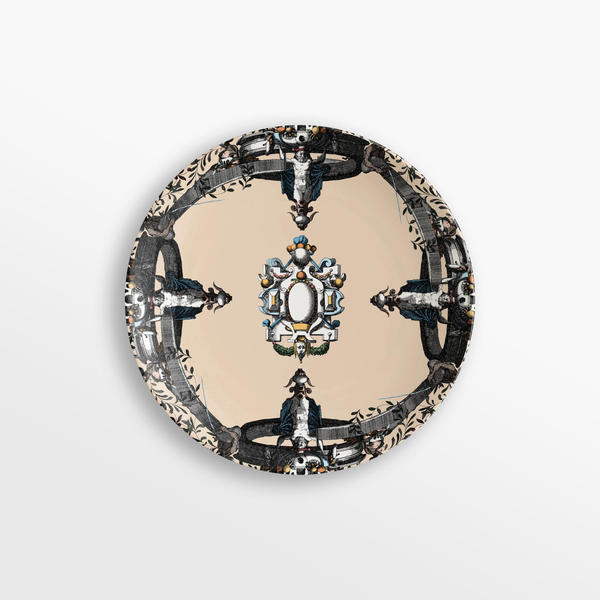 Pompei, Six Contemporary Decorated Porcelain Dessert Plates For Sale 1