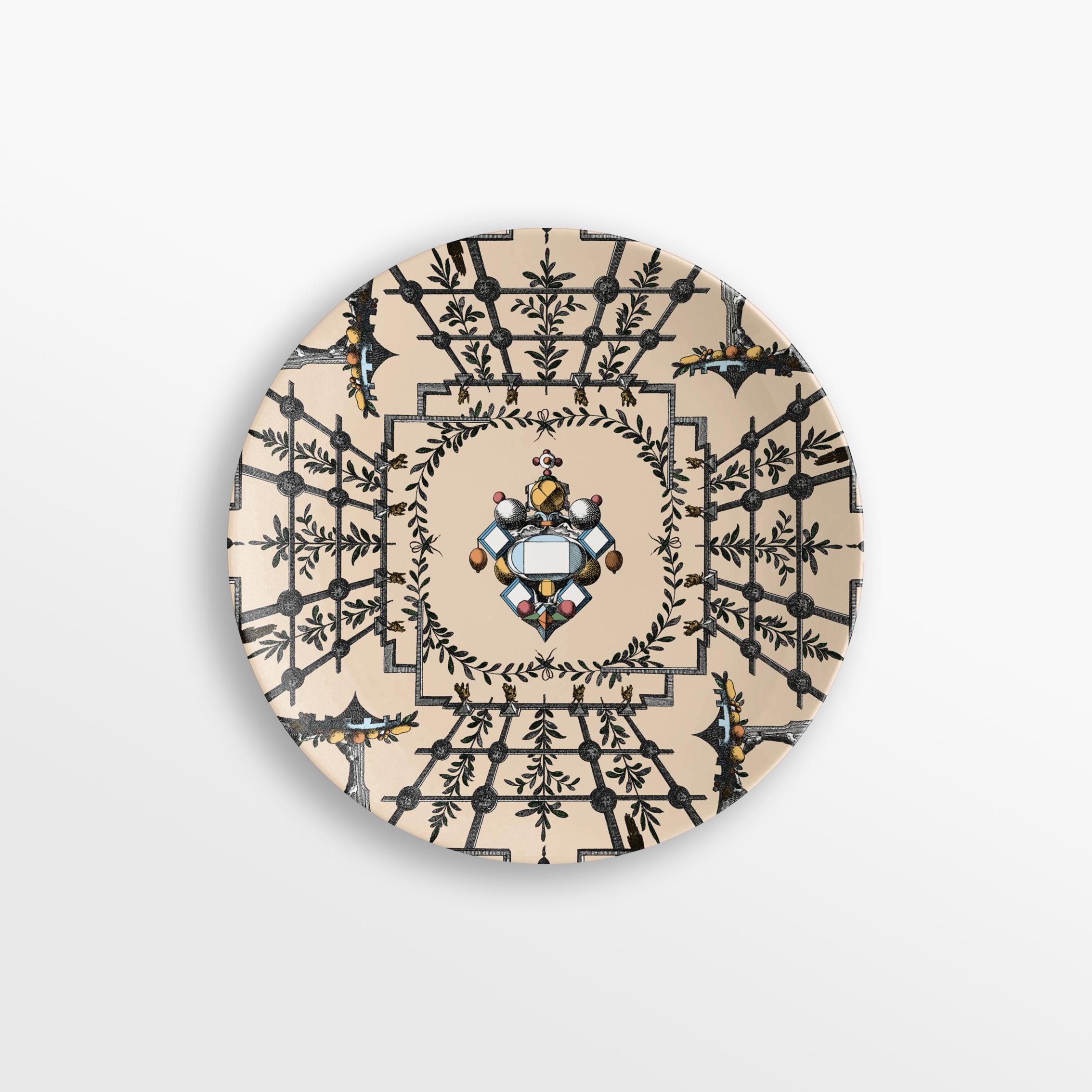 Pompei, Six Contemporary Decorated Porcelain Dessert Plates For Sale 3