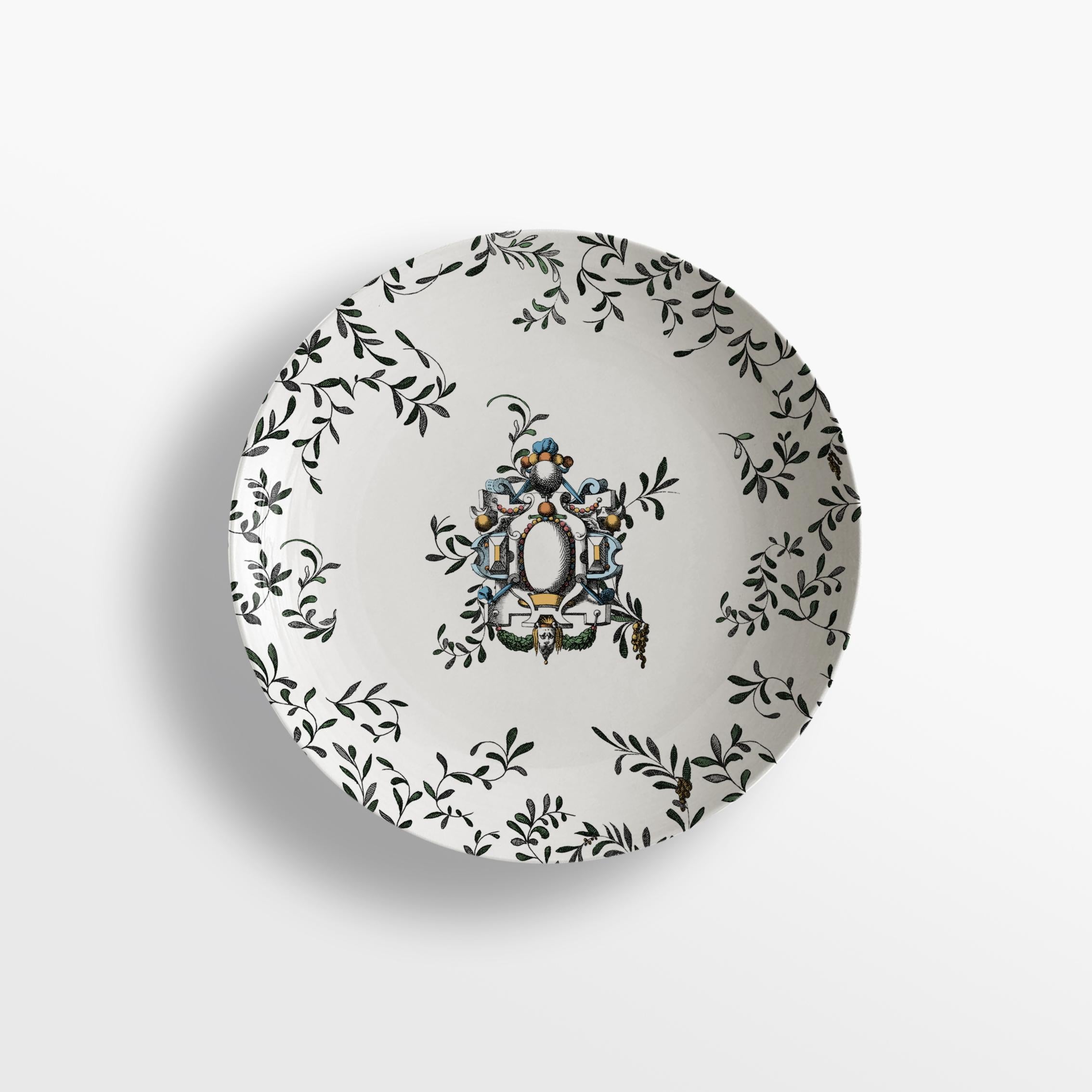 Six assiettes à soupe en porcelaine décorées contemporaines Pompei Neuf - En vente à Milano, Lombardia