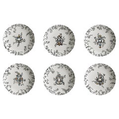 Pompei, Six Contemporary Decorated Porcelain Soup Plates